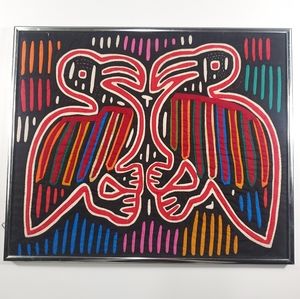 Embroidered wall art birds